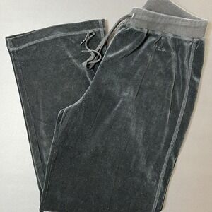 Vintage Oleg Cassini Sport Velour Sweatpants Women's L Straight Leg Black